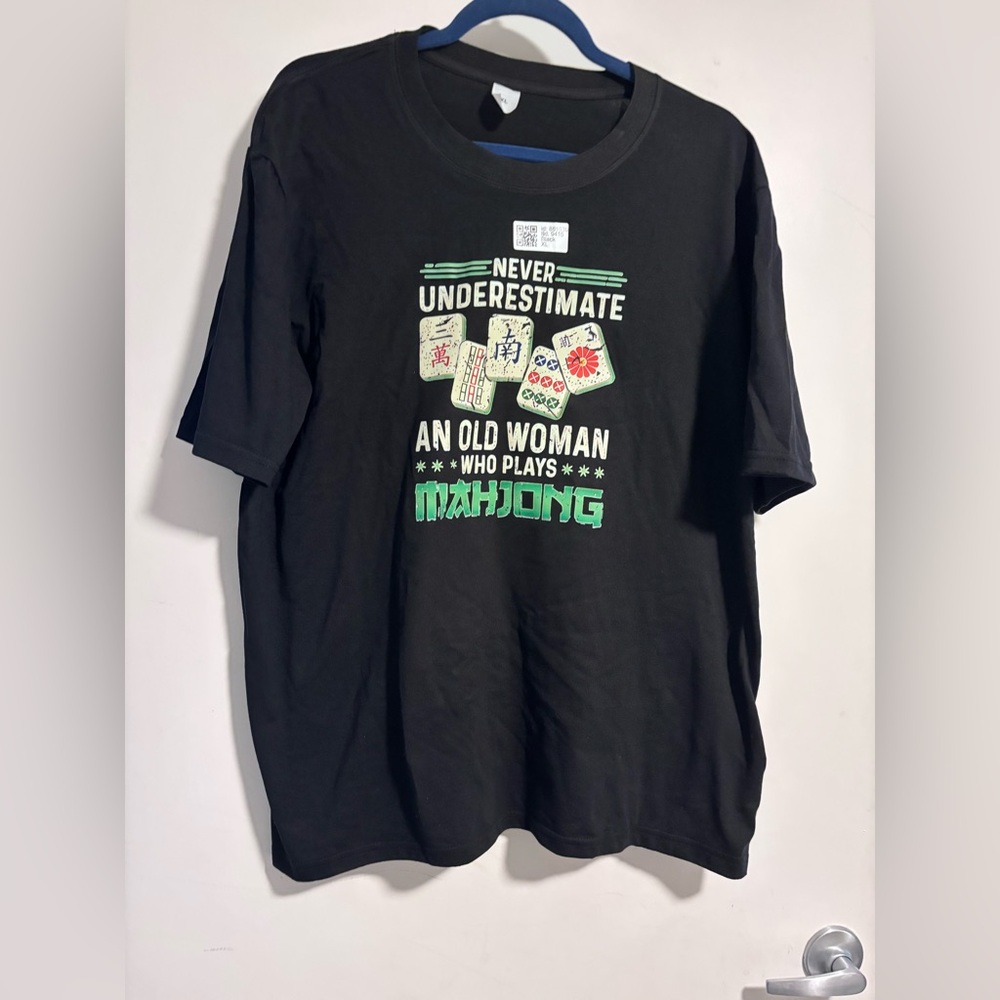 Women’s Black Mah Jongg Tee Shirt Size XXL (see Measurements In Description)